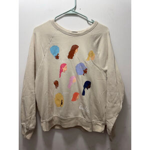 Women's Barbie Beige Multi-color Graphic Sweatshirt S